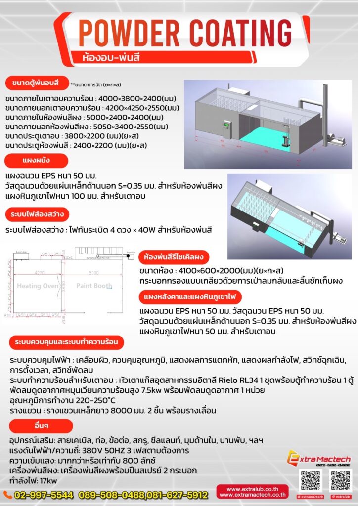 ห้องอบสีฝุ่น powder coating Mactech 
