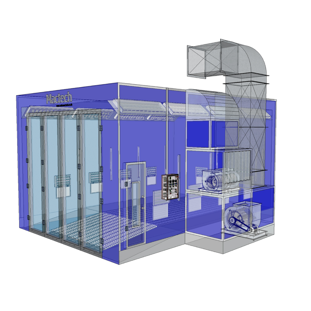 ห้องพ่นสีรถยนต์ ระบบอินฟาเรดขนาด4.5m Mactech