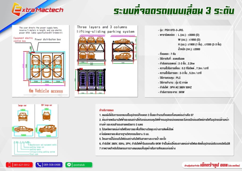 ลิฟท์จอดรถแบบอาคาร3ชั้น Mactech
