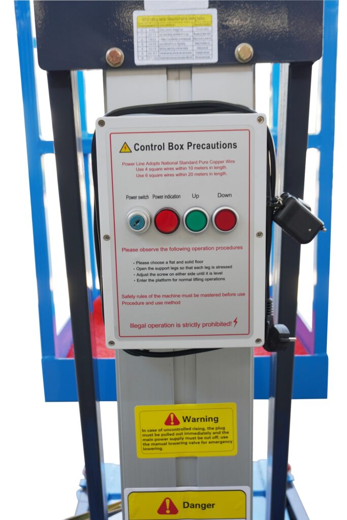 ปุ่มคอลโทรลรถกระเช้าไฟฟ้าส่วนบุคคลเสาเดียว8เมตร