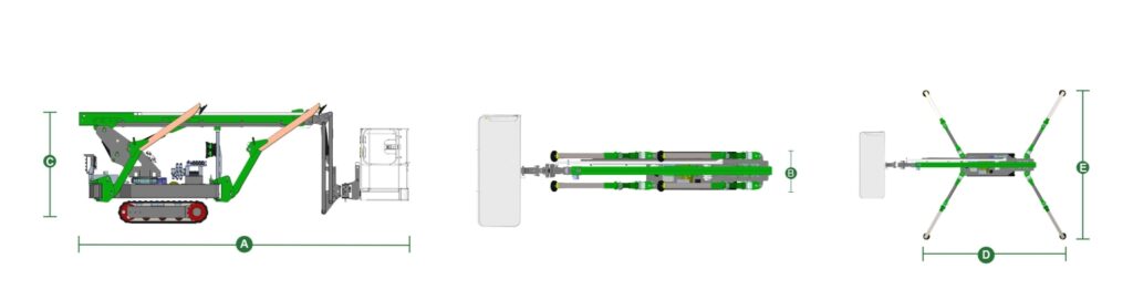 รถกระเช้าบูมลิฟท์ตีนตะขาบแบบลากจูง14เมตร