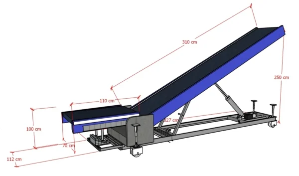 สายพานลำเลียง แบบลาดเอียง belt conveyor