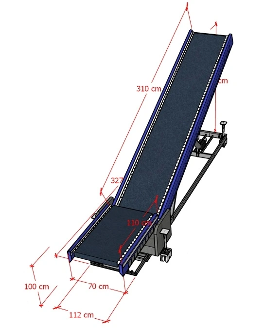 สายพานลำเลียง แบบลาดเอียง belt conveyor