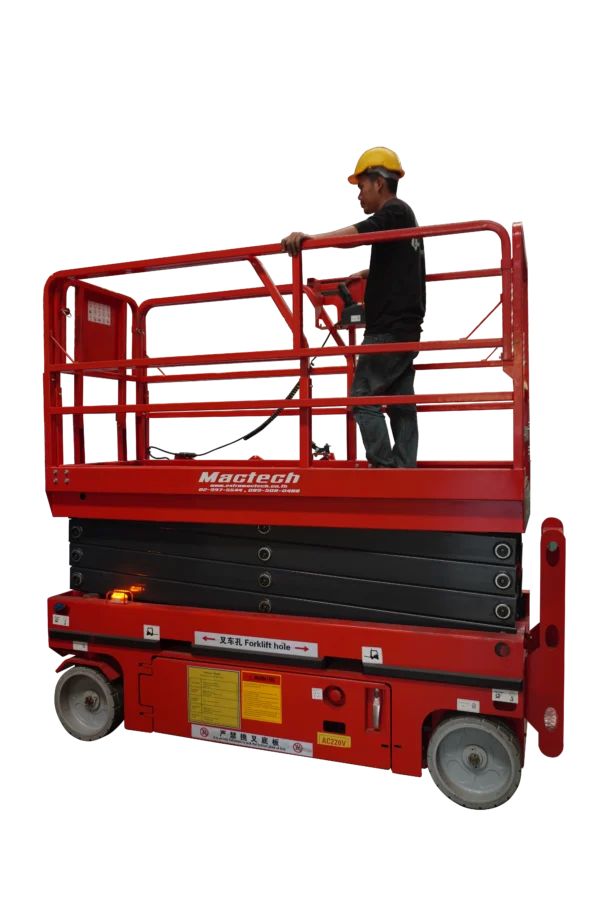 cable-car-scissor (2) รถกระเช้าไฟฟ้า14เมตร Mactech รุ่นAutomatic(ขับได้)