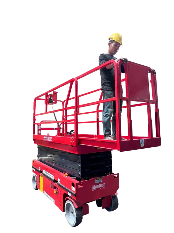 cable-car-scissor (4) รถกระเช้าไฟฟ้า14เมตร Mactech รุ่นAutomatic(ขับได้)