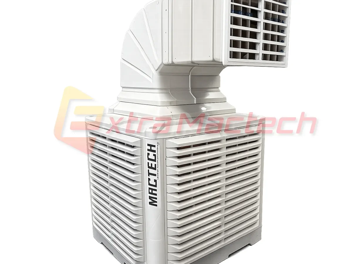 ชุดปล่องลมงอ 90 องศาพร้อมหัวจ่ายลมแบบบานเกล็ดของพัดลมไอเย็นอุตสาหกรรม 3KW Mactech
