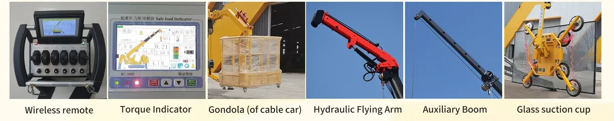 อุปกรณ์เสริมเครนแมงมุม M-CS-5000 รีโมตไร้สาย จอแสดงโมเมนต์ กระเช้าคนทำงาน แขนไฮดรอลิก บูมเสริม ชุดจับกระจกสุญญากาศ